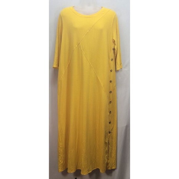 Kate & Mallory Dresses & Skirts - Kate & Mallory Textured Knit Short Sleeve Kaftan Maxi Dress Size 2 XL